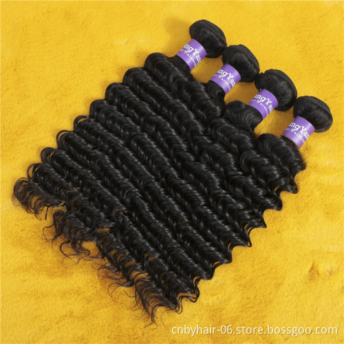 Wholesale Price 10A Deep Wave Bundles With Closure Brazilian Hair Weave Bundles With Closure Human Hair Bundles With Closure